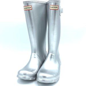 Women's Silver Hunter Rain boots size 6